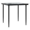 vidaXL 3 Piece Garden Dining Set with Cushions Black Poly Rattan