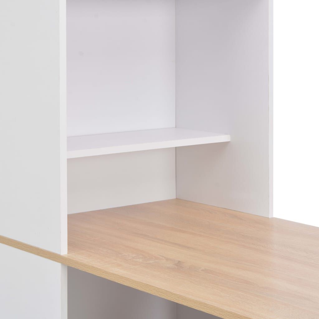 vidaXL Bar Table with Cabinet White 115x59x200 cm