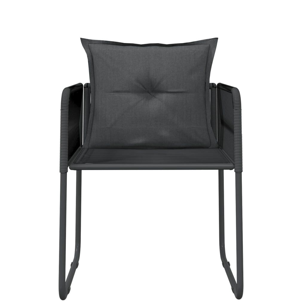 vidaXL 3 Piece Garden Dining Set Black