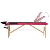 vidaXL Foldable Massage Table 3 Zones Wood Black and Pink