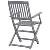 vidaXL Folding Outdoor Chairs 2 pcs with Cushions Solid Acacia Wood