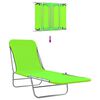 vidaXL Folding Sun Loungers 2 pcs Steel and Fabric Green