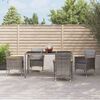 vidaXL 5 Piece Garden Dining Set with Cushions Grey Poly Rattan