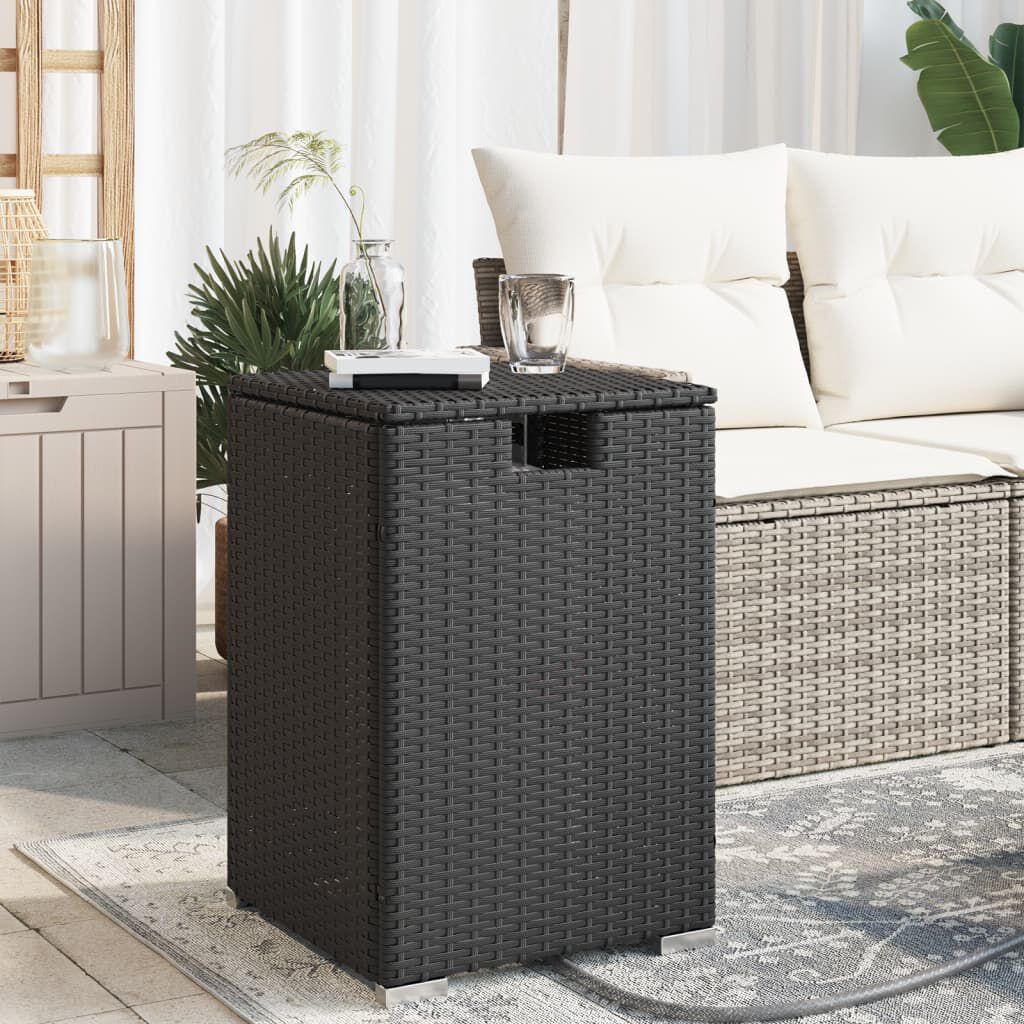 vidaXL Propane Tank Cover Table Black 40x40x60 cm Poly Rattan