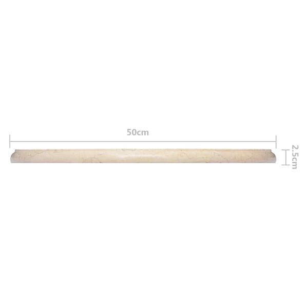 vidaXL Table Top Cream Ø50x2.5 cm Marble