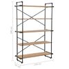 vidaXL Bookcase Solid Firwood and Steel 120x42x180 cm