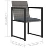 vidaXL 9 Piece Outdoor Dining Set with Cushions Poly Rattan Grey