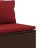 vidaXL 4 Piece Garden Lounge Set with Cushions Brown Poly Rattan