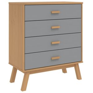 vidaXL Drawer Cabinet OLDEN Grey and Brown Solid Wood Pine