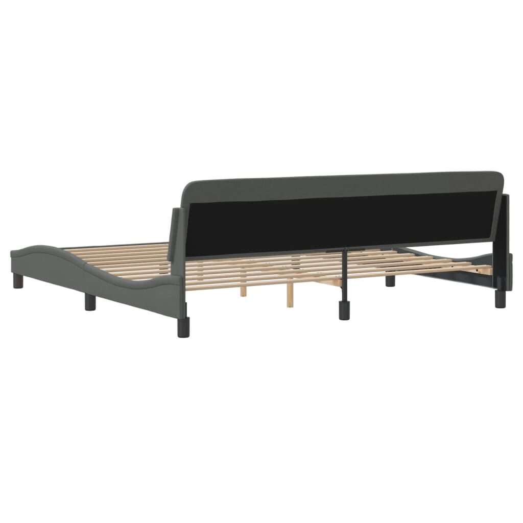 vidaXL Bed Frame without Mattress Dark Grey 193x203 cm Fabric