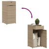 vidaXL Garden Storage Cabinet Beige 55x55x111 cm Poly Rattan