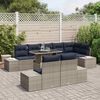 vidaXL Garden Sofa Set 9 pcs Grey and Navy Blue Poly Rattan
