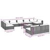 vidaXL 10 Piece Garden Lounge Set with Cushions Brown Poly Rattan