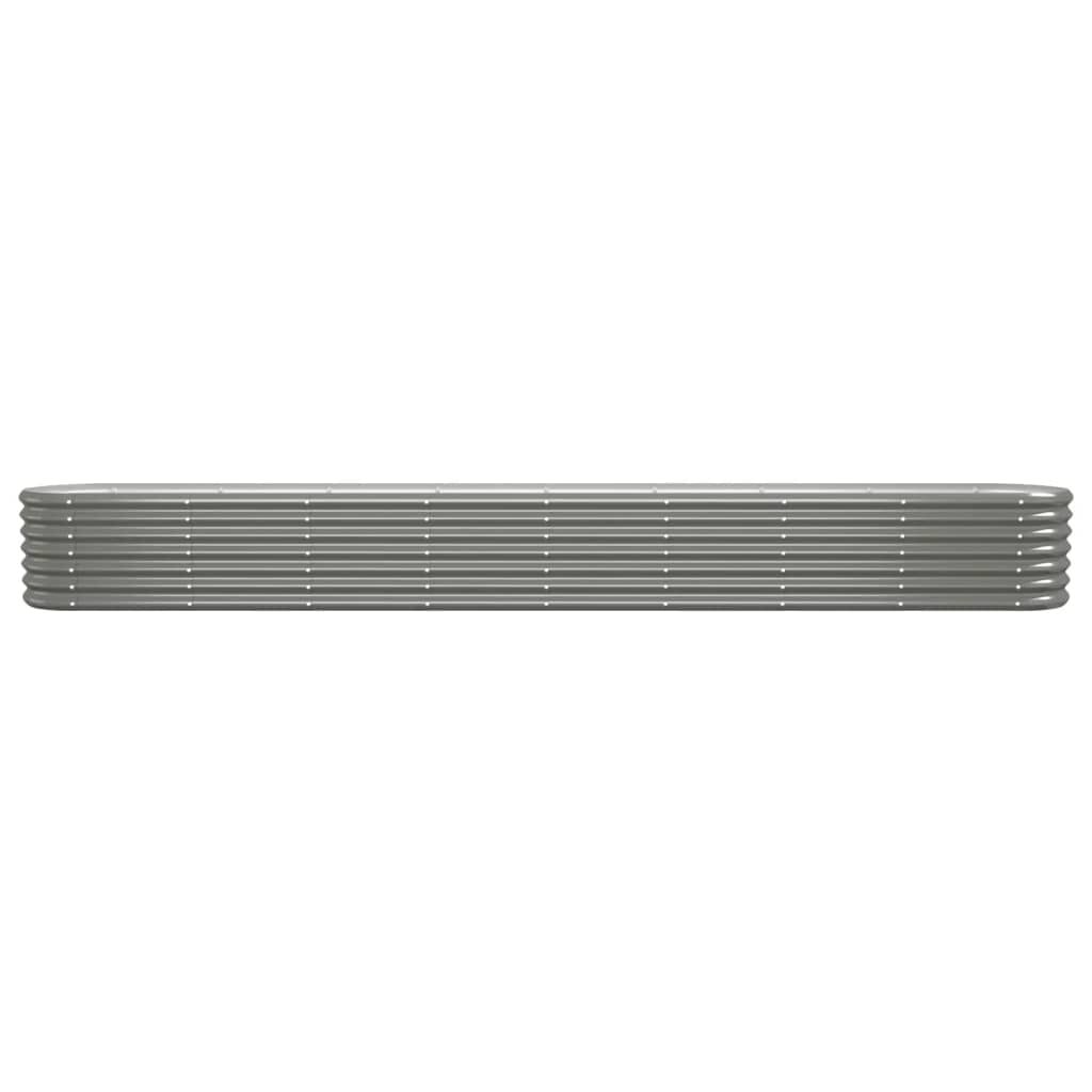 vidaXL Garden Raised Bed Powder-coated Steel 332x40x36 cm Grey