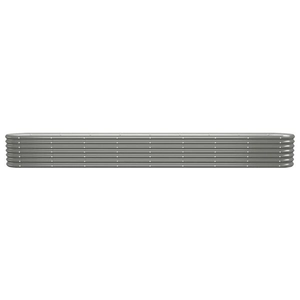 vidaXL Garden Raised Bed Powder-coated Steel 332x40x36 cm Grey