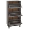 vidaXL Shoe Cabinet HAMAR Light Grey 59.5x35x117 cm Solid Wood Pine