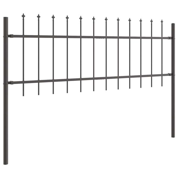 vidaXL Garden Fence Grey 1.7 x 0.6 m Powder-coated Steel