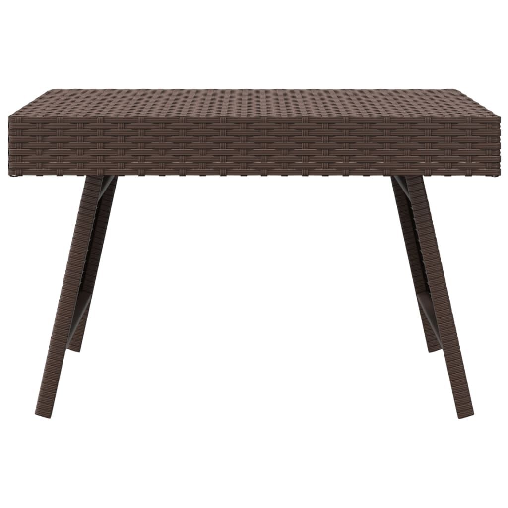 vidaXL Foldable Side Table Brown 60x40x38 cm Poly Rattan