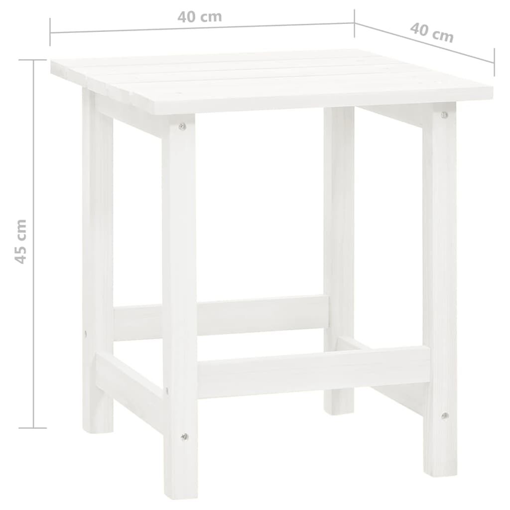vidaXL Garden Adirondack Chair with Table Solid Fir Wood White