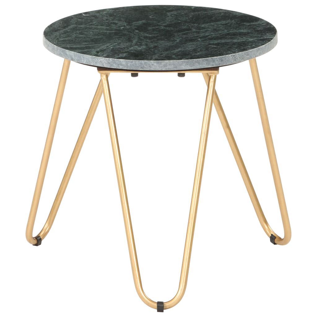 vidaXL Coffee Table Green 40x40x40 cm Real Stone with Marble Texture