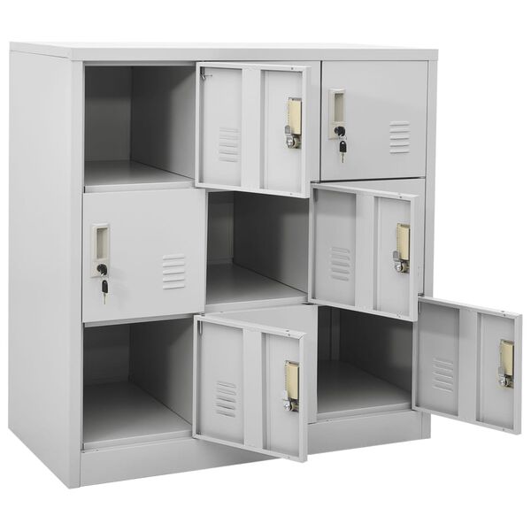 vidaXL Locker Cabinet Light Grey 90x45x92.5 cm Steel
