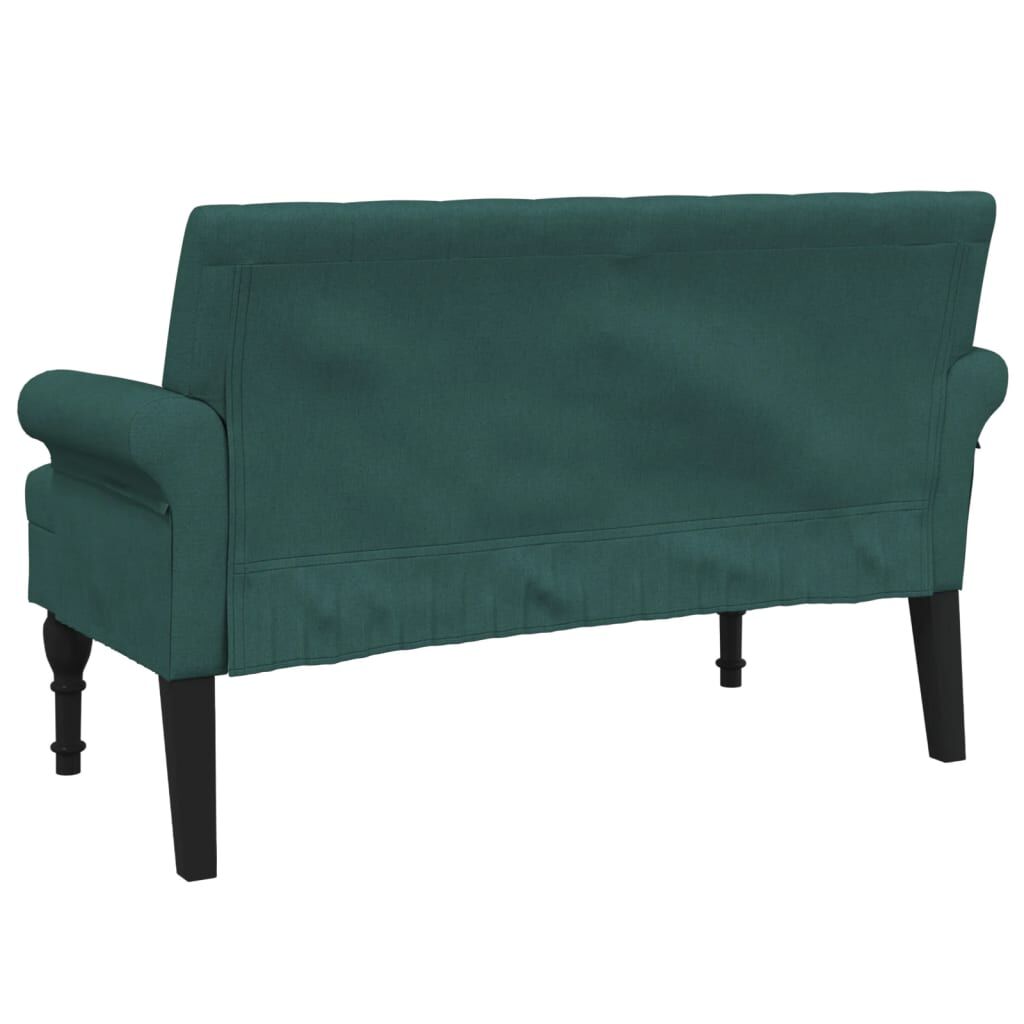 vidaXL Bench with Backrest Dark Green 120x62x75.5 cm Fabric