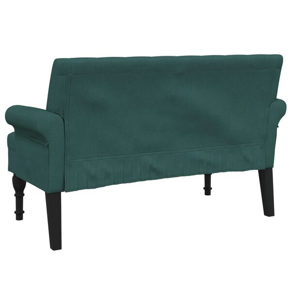 vidaXL Bench with Backrest Dark Green 120x62x75.5 cm Fabric