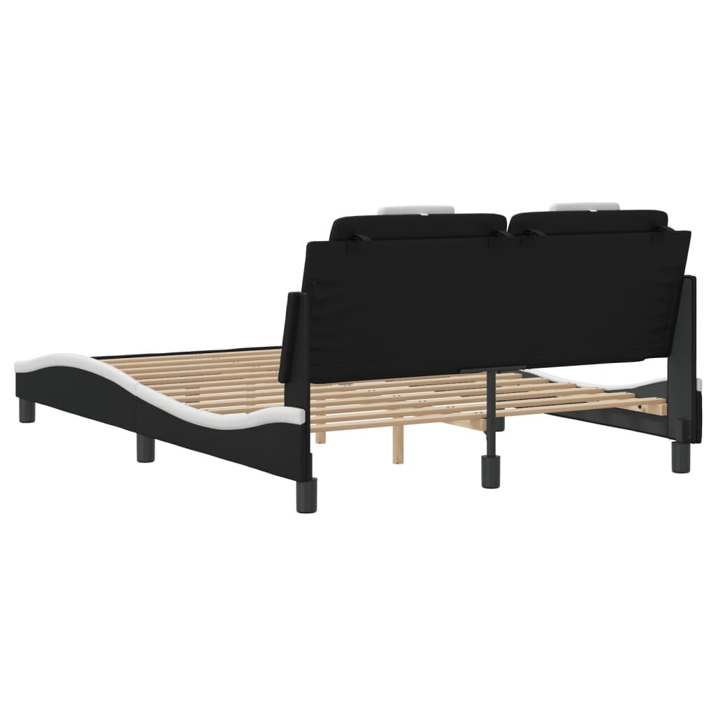 vidaXL Bed Frame without Mattress Black and White 137x187 cm Double Faux Leather