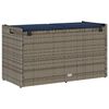vidaXL Outdoor Storage Bench with Cushion Grey 100 cm Poly Rattan