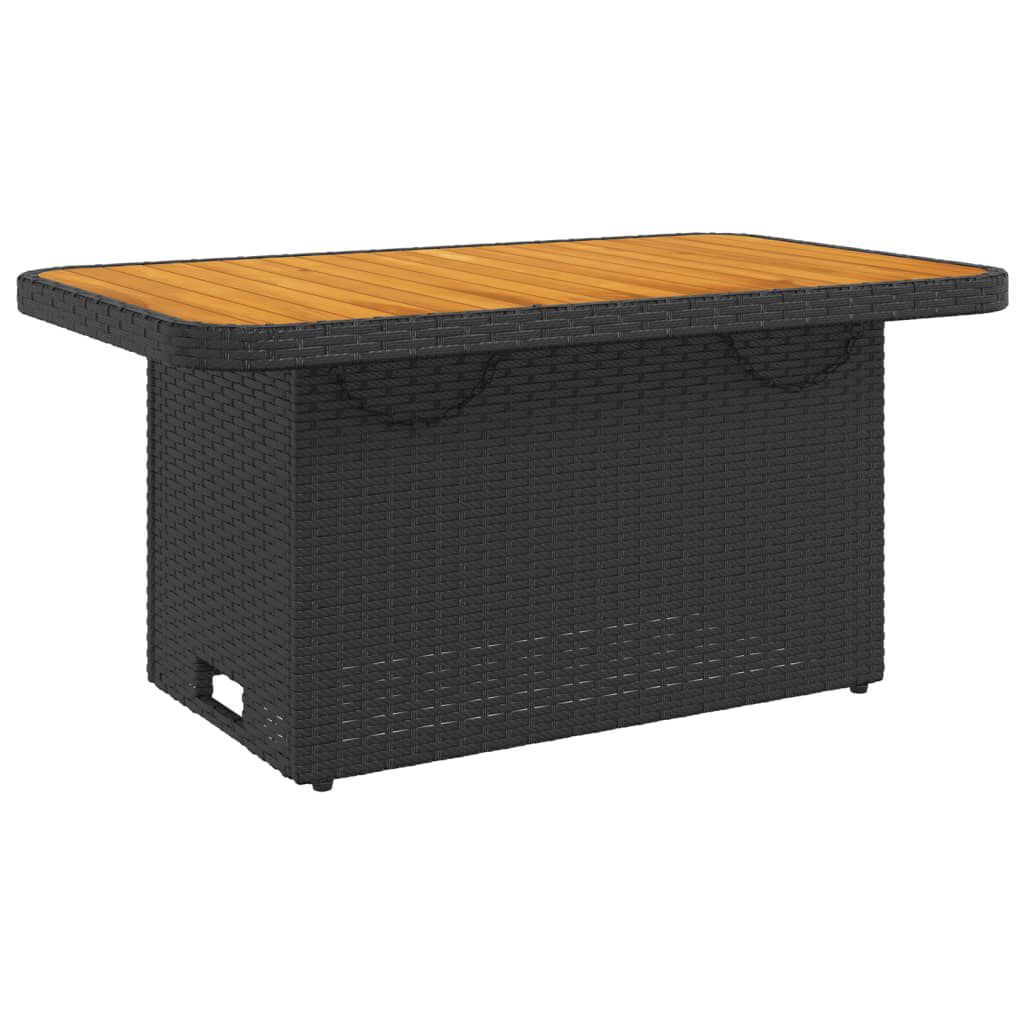 vidaXL 2 Piece Garden Dining Set with Cushions Black Poly Rattan
