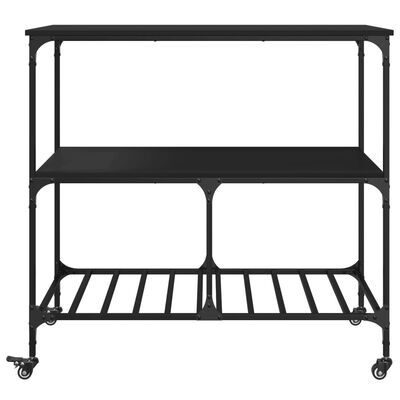 vidaXL Kitchen Trolley Black 100x50x95 cm Engineered Wood