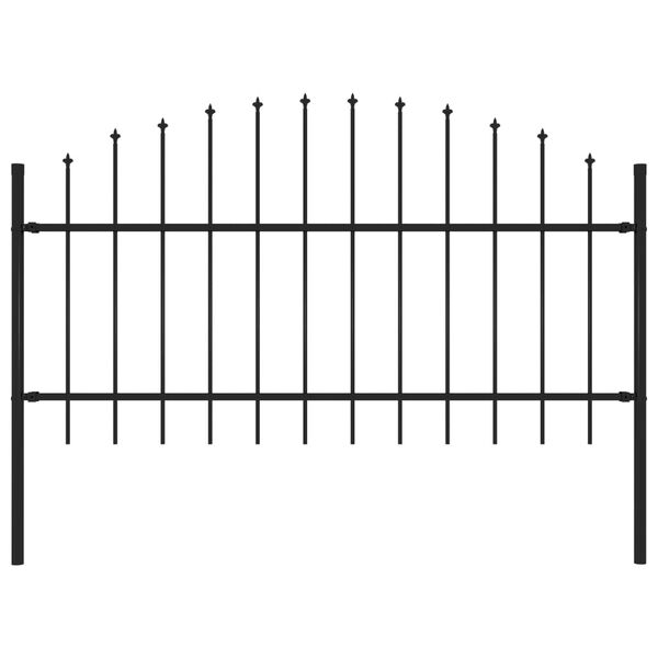vidaXL Garden Fence with Spear Top Steel