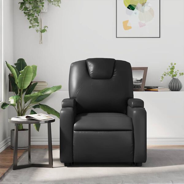 vidaXL Recliner Chair Black Faux Leather