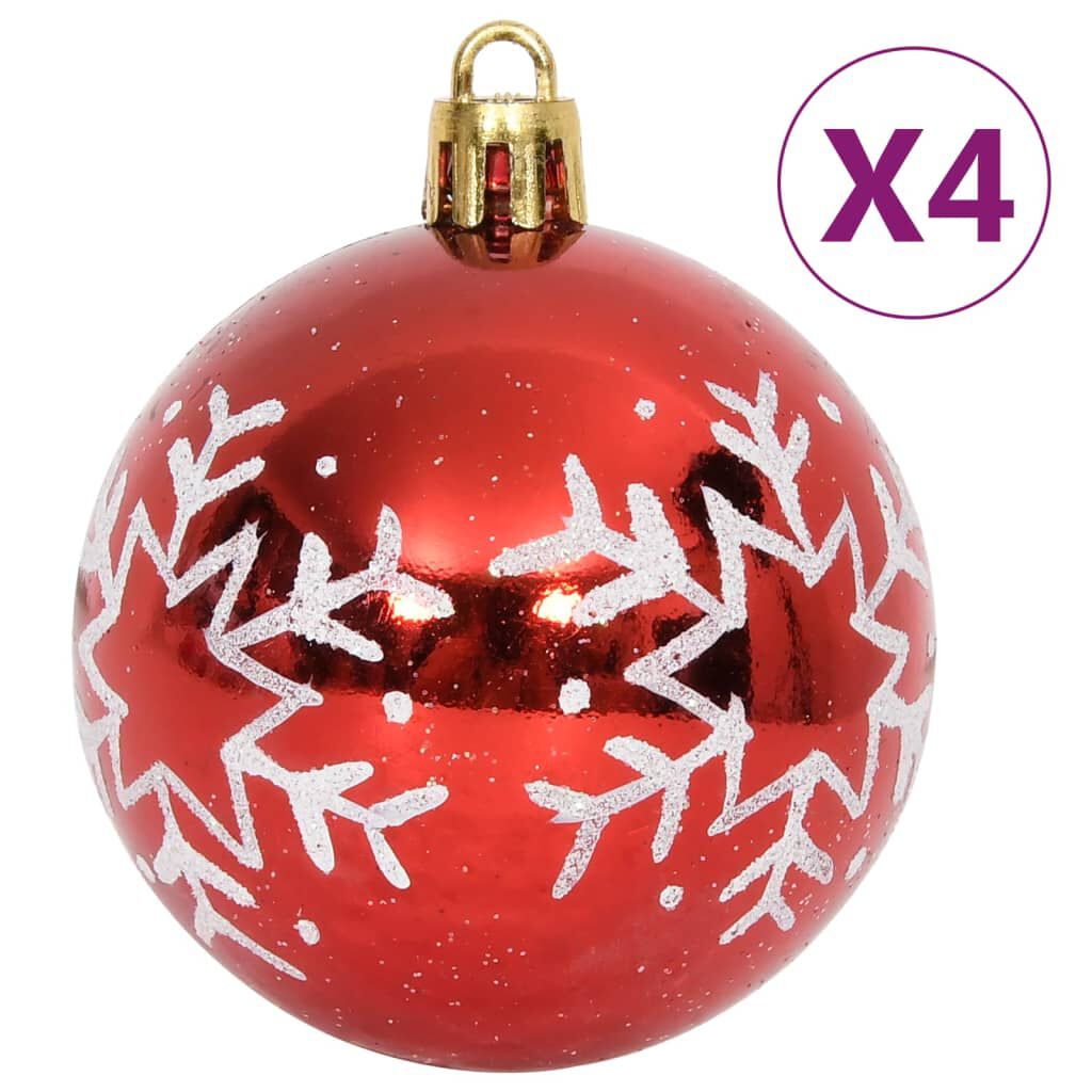 vidaXL 64 Piece Christmas Bauble Set Red and White