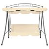 vidaXL Outdoor Convertible Swing Bench with Canopy Sand White