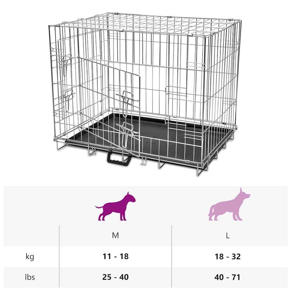 vidaXL Foldable Dog Bench M Metal