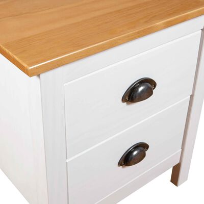 vidaXL Bedside Cabinet Hill White 46x35x49.5 cm Solid Pine Wood