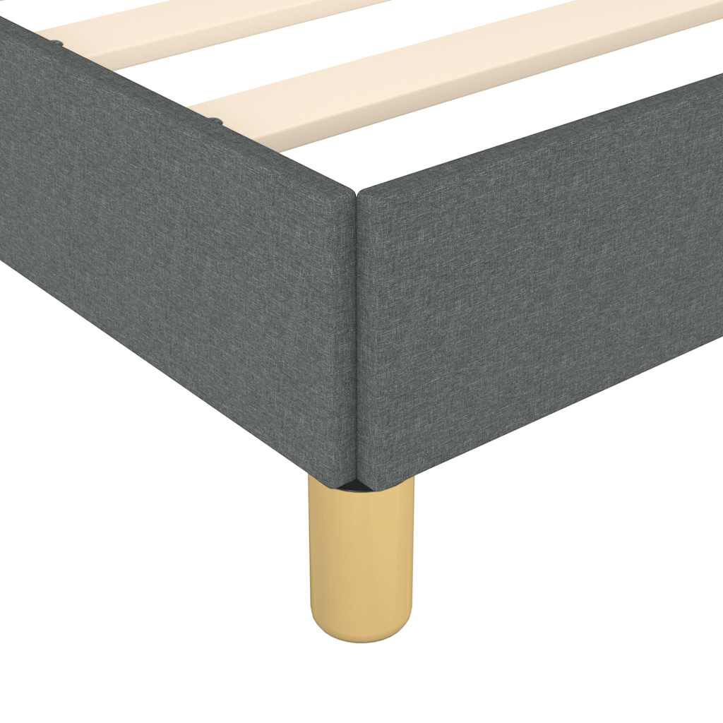 vidaXL Bed Frame without Mattress Dark Grey 100x190 cm Twin Fabric