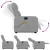 vidaXL Electric Stand up Massage Recliner Chair Light Grey Fabric