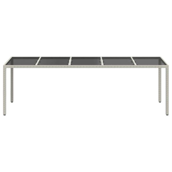 vidaXL Garden Table White 250x100x75 cm Poly Rattan and Tempered Glass