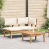 vidaXL Garden Bench 2 pcs Cream and Brown Solid Teak wood