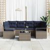 vidaXL Sofa Set 7 pcs Grey and Blue Poly Rattan