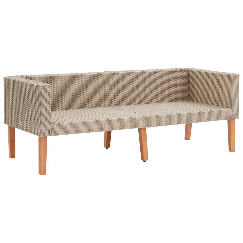 vidaXL 4 Piece Garden Lounge Set with Cushions Poly Rattan Beige
