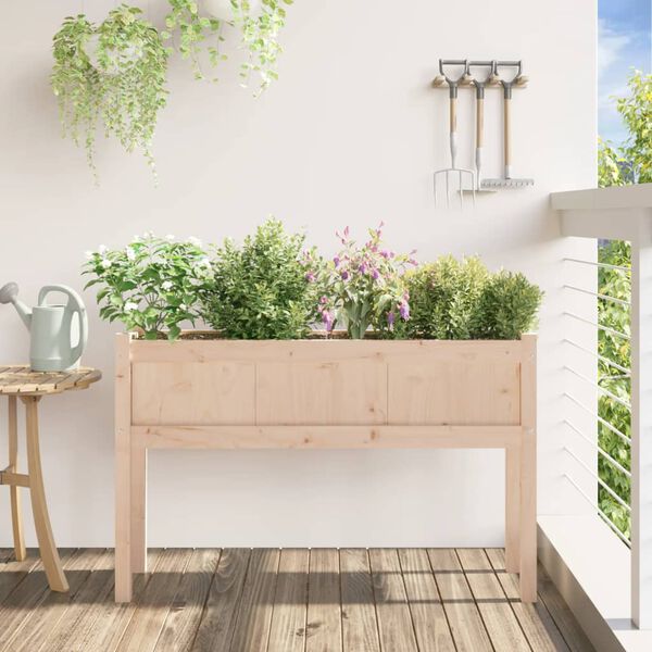 vidaXL Garden Planter with Legs 110x31x70 cm Solid Wood Pine