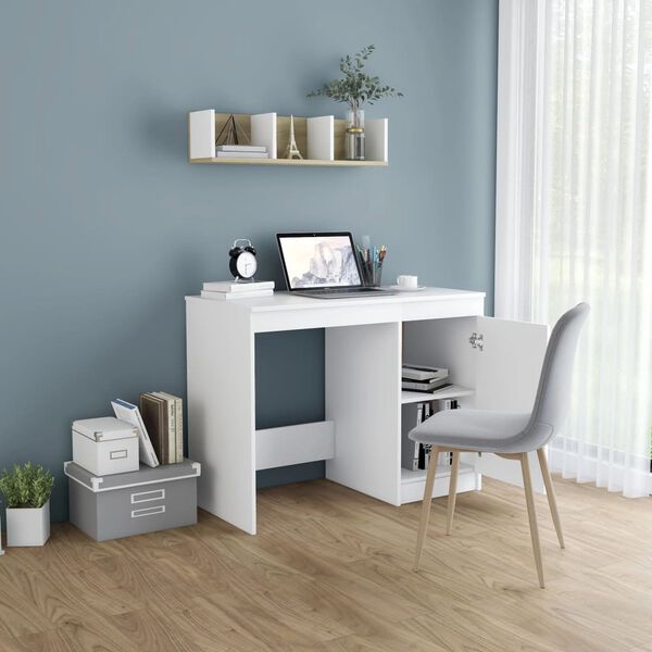 vidaXL Desk White 100x50x76 cm Engineered Wood