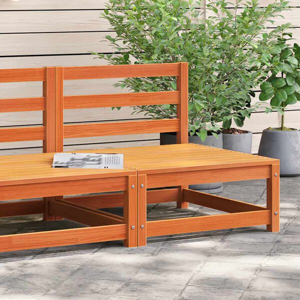 vidaXL Garden Sofa Armless Wax Brown 70x70x67 cm Solid Wood Pine