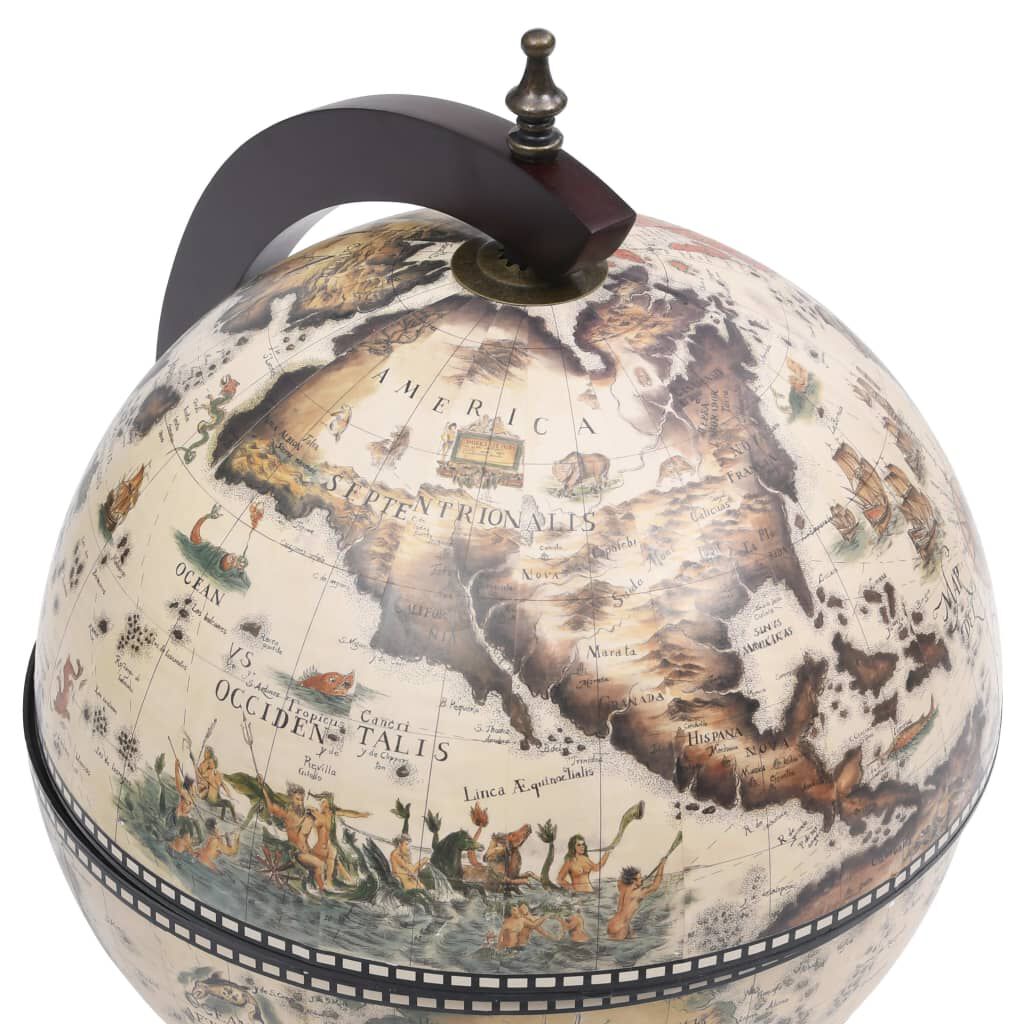 vidaXL Tabletop Globe Bar Wine Stand Eucalyptus Wood White