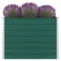 vidaXL Raised Garden Bed 100x100x77 cm Galvanised Steel Green