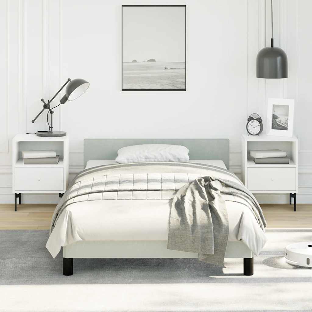vidaXL Bed Frame without Mattress Light Grey 100x190 cm Velvet