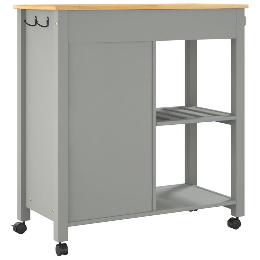 vidaXL Kitchen Trolley MONZA 84x40x90 cm Solid Wood Pine